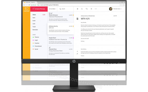HEWLETT PACKARD HP P24h G4 - Vue de face avec ajustement de la hauteur