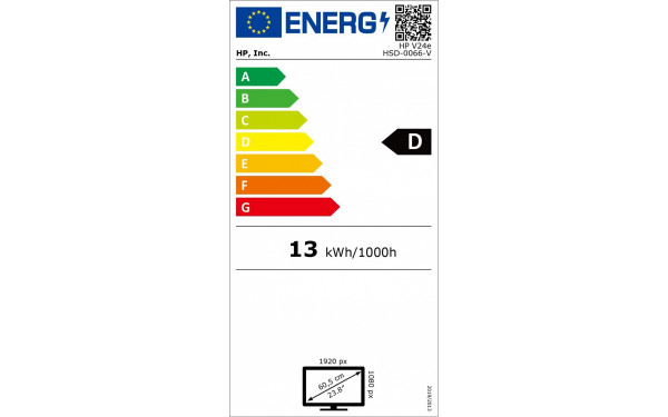 HEWLETT PACKARD HP V24e - &Eacute;tiquette &eacute;nergie v2