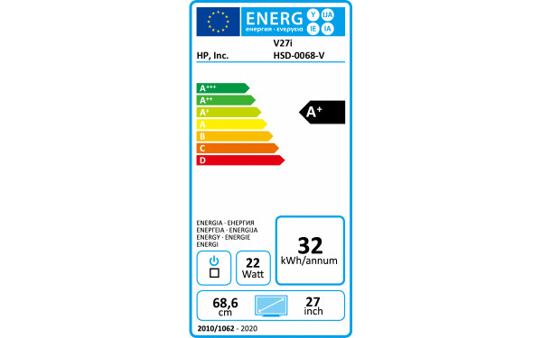 HEWLETT PACKARD HP V27i - &Eacute;tiquette &eacute;nergie