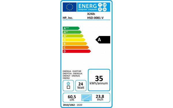 HEWLETT PACKARD HP X24ih - &Eacute;tiquette &eacute;nergie