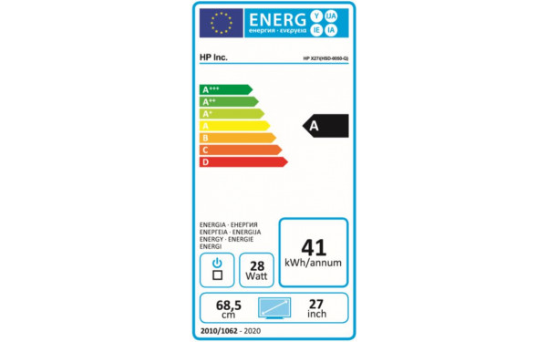 HEWLETT PACKARD HP X27i 2K - &Eacute;tiquette &eacute;nergie
