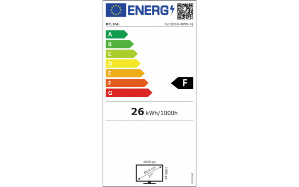 HEWLETT PACKARD HP X27 - &Eacute;tiquette &eacute;nergie v2