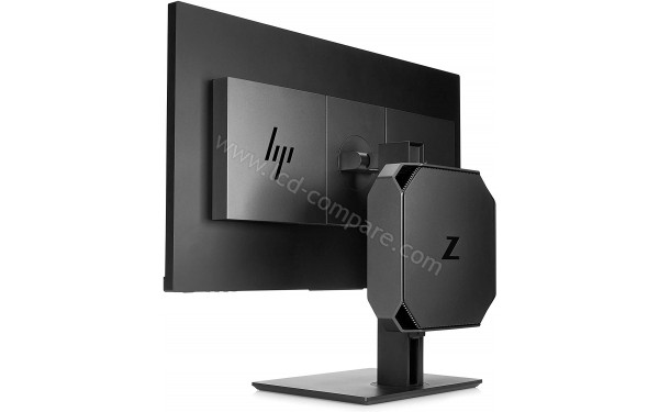 HEWLETT PACKARD HP Z27n G2 - Vue 3/4 arri&egrave;re avec PC accroch&eacute; OPTIONNEL