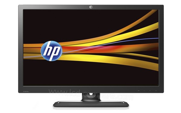 HEWLETT PACKARD HP ZR2740w - Vue de face, pied baiss&eacute;