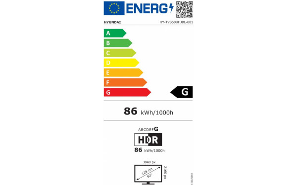 HYUNDAI HY-TVS50UHJBL-001 - &Eacute;tiquette &eacute;nergie v2