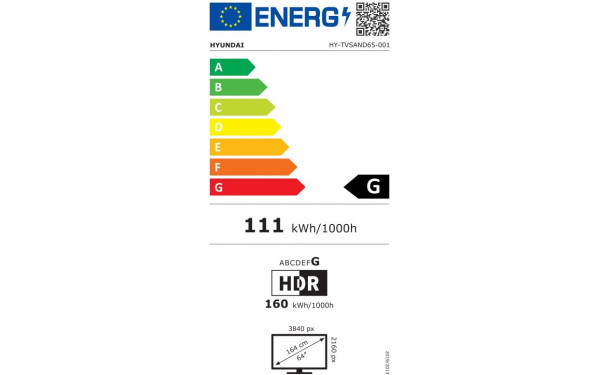 HYUNDAI HY-TVSAND65-001 - &Eacute;tiquette &eacute;nergie v2