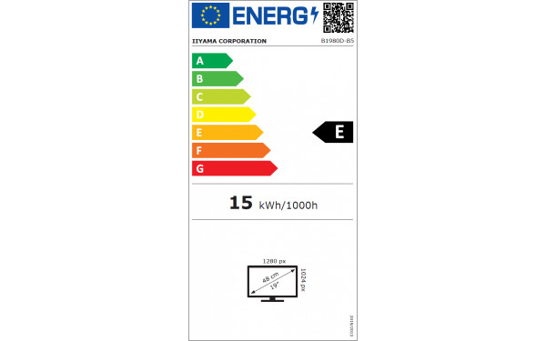 IIYAMA ProLite B1980D-B5 - &Eacute;tiquette &eacute;nergie v2