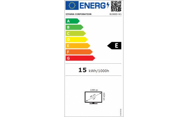 IIYAMA ProLite B1980D-W1 - &Eacute;tiquette &eacute;nergie v2