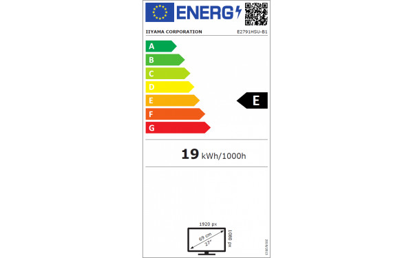 IIYAMA ProLite E2791HSU-B1 - &Eacute;tiquette &eacute;nergie v2