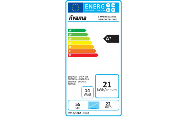 IIYAMA G-Master G2230HS-B1 - &Eacute;tiquette &eacute;nergie