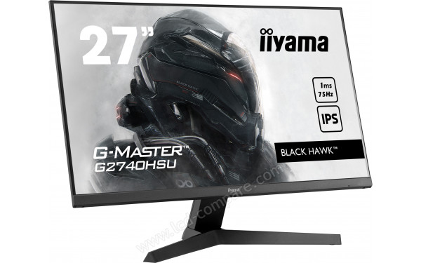IIYAMA G-Master G2740HSU-B1 - Vue 3/4 gauche en position inclin&eacute;e
