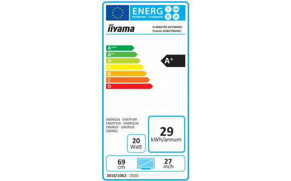 IIYAMA G-Master G2740HSU-B1 - &Eacute;tiquette &eacute;nergie