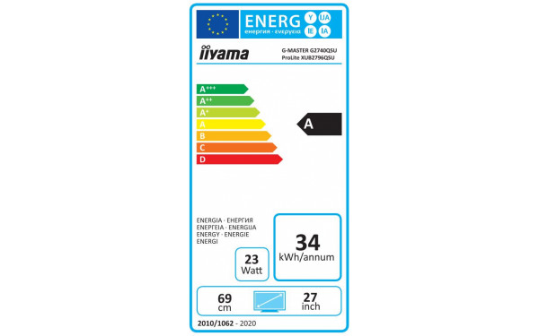 IIYAMA G-Master G2740QSU-B1 - &Eacute;tiquette &eacute;nergie