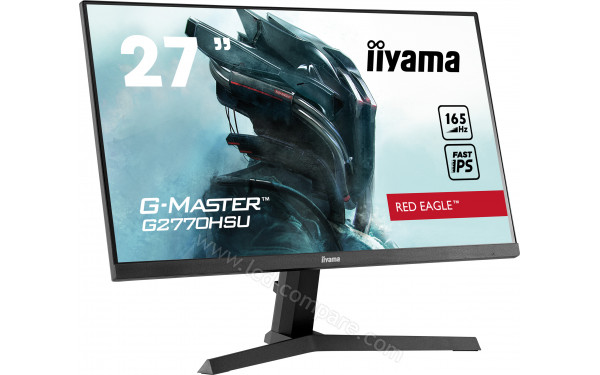 IIYAMA G-Master G2770HSU-B1 - Vue 3/4 gauche en position inclin&eacute;e