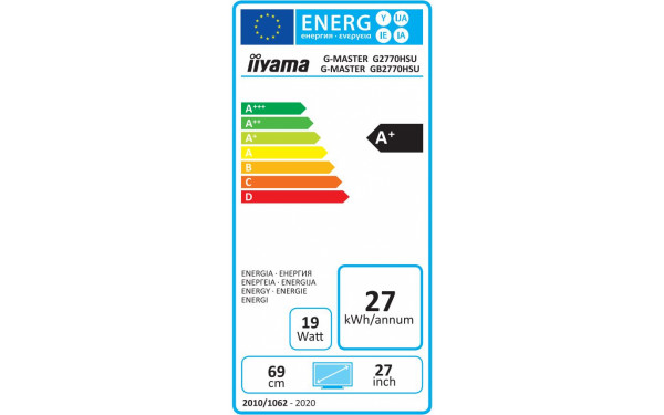 IIYAMA G-Master G2770HSU-B1 - &Eacute;tiquette &eacute;nergie