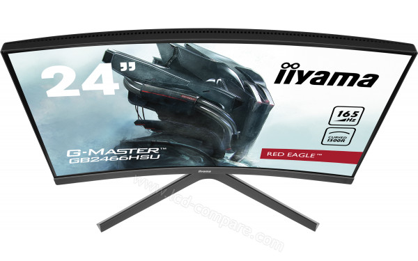 IIYAMA G-Master GB2466HSU-B1 - Vue plong&eacute;e de face