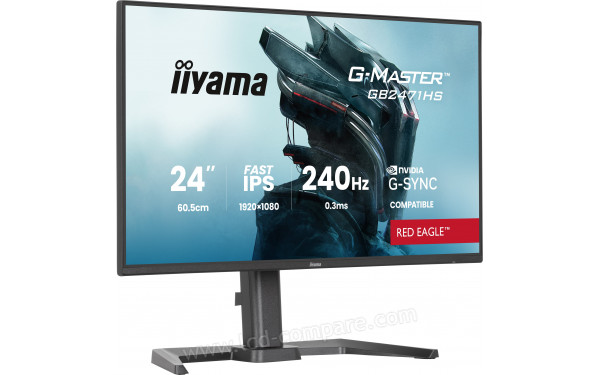 IIYAMA G-Master GB2471HS-B1 - Vue 3/4 gauche