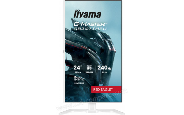 IIYAMA G-Master GB2471HSU-W1 - Vue de face en mode portrait