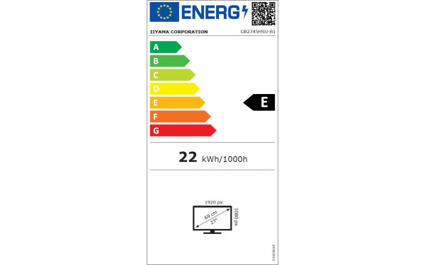 IIYAMA G-Master GB2745HSU-B1 - &Eacute;tiquette &eacute;nergie v2