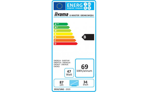 IIYAMA G-Master GB3461WQSU-B1 - &Eacute;tiquette &eacute;nergie
