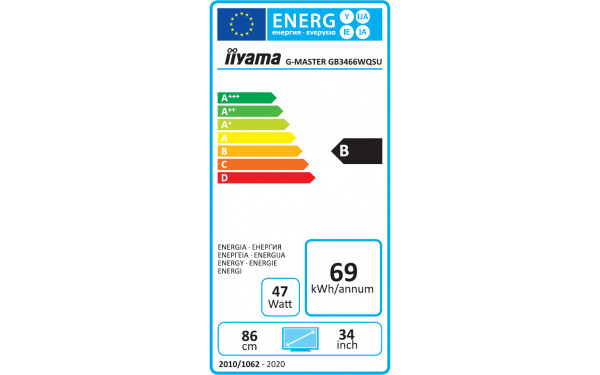 IIYAMA G-Master GB3466WQSU-B1 - &Eacute;tiquette &eacute;nergie