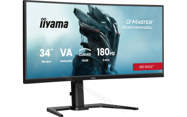 IIYAMA G-Master GCB3484WQSU-B1 - Vue 3/4 gauche