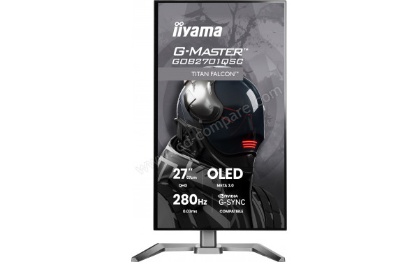 IIYAMA G-Master GOB2701QSC-B1 - Vue de face en mode portrait