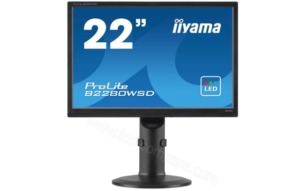 IIYAMA ProLite B2280WSD-B1 - Vue de face pied &eacute;lev&eacute;