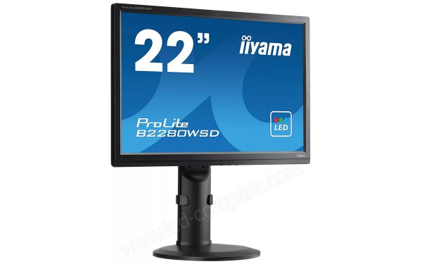 IIYAMA ProLite B2280WSD-B1 - Vue 3/4 gauche pied &eacute;lev&eacute;