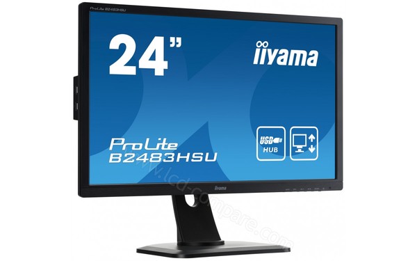 IIYAMA ProLite B2483HSU-B1DP - Vue 3/4 gauche