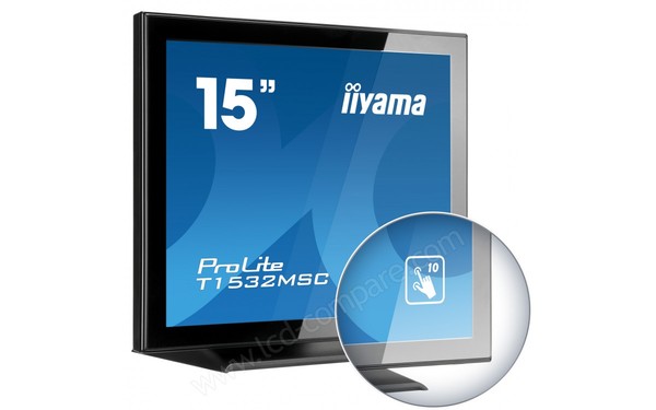 IIYAMA ProLite T1532MSC-B5X - Vue 3/4 gauche technologie Touch