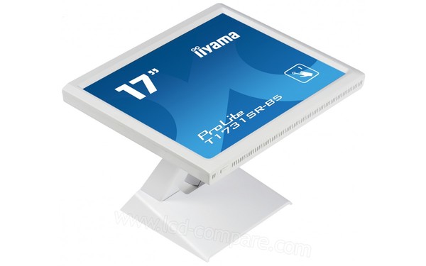 IIYAMA ProLite T1731SR-W5 - Vue 3/4 gauche en mode inclinaison &agrave; 90&deg;