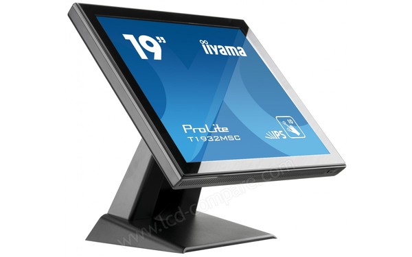 IIYAMA ProLite T1932MSC-B5X - Vue 3/4 gauche en mode inclinaison