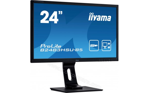 IIYAMA ProLite B2483HSU-B5 - Vue 3/4 gauche