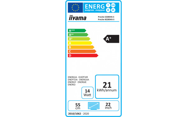 IIYAMA ProLite E2283HS-B5 - &Eacute;tiquette &eacute;nergie