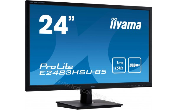 IIYAMA ProLite E2483HSU-B5 - Vue 3/4 gauche