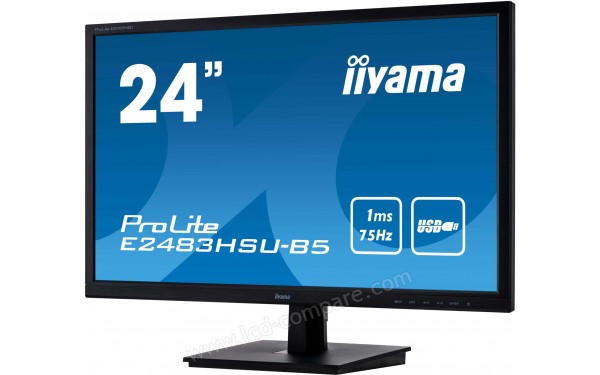 IIYAMA ProLite E2483HSU-B5 - Vue 3/4 droite