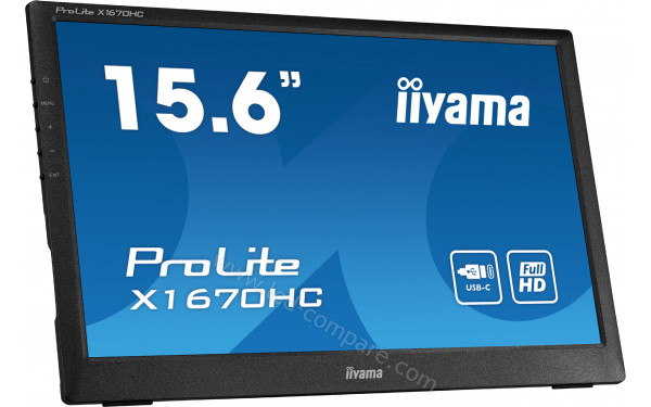 IIYAMA ProLite X1670HC-B1 - Vue 3/4 gauche en position inclin&eacute;e
