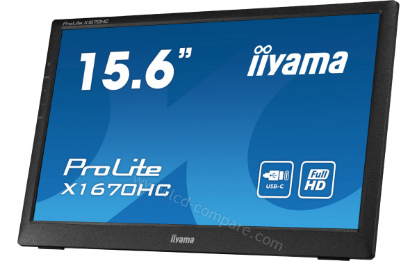 IIYAMA ProLite X1670HC-B1 - Vue 3/4 droite en position inclin&eacute;e