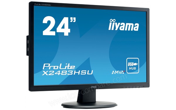 IIYAMA ProLite X2483HSU-B1 - Vue 3/4 gauche