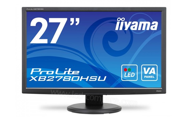 IIYAMA ProLite XB2780HSU-B1 - Vue de face pied baiss&eacute;