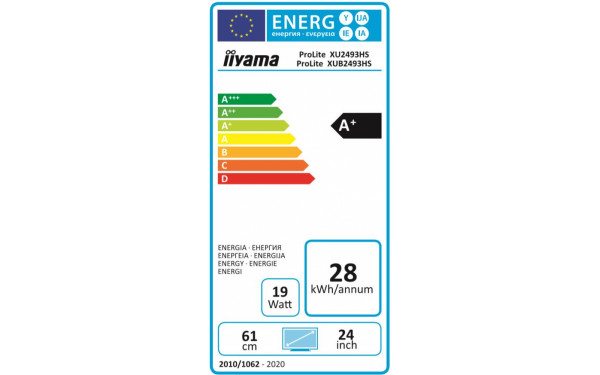 IIYAMA ProLite XU2493HS-B1 - &Eacute;tiquette &eacute;nergie