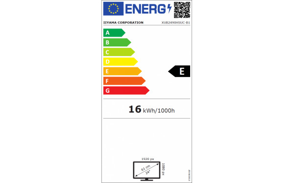 IIYAMA ProLite XUB2490HSUC-B1 - &Eacute;tiquette &eacute;nergie v2