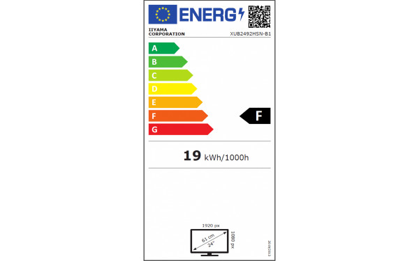 IIYAMA ProLite XUB2492HSN-B1 - &Eacute;tiquette &eacute;nergie v2