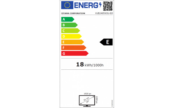 IIYAMA ProLite XUB2495WSU-B3 - &Eacute;tiquette &eacute;nergie v2