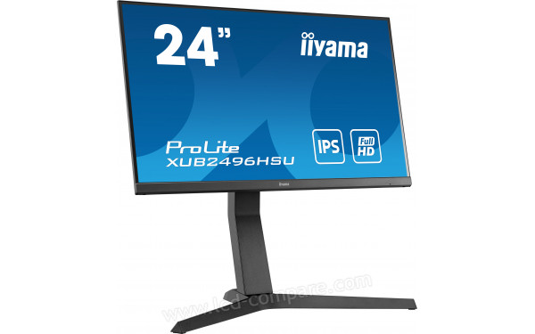 IIYAMA ProLite XUB2496HSU-B1 - Vue 3/4 gauche en position inclin&eacute;e