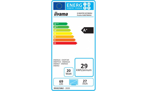 IIYAMA ProLite XUB2796HSU-B1 - &Eacute;tiquette &eacute;nergie