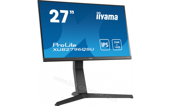 IIYAMA ProLite XUB2796QSU-B1 - Vue 3/4 gauche en position inclin&eacute;e