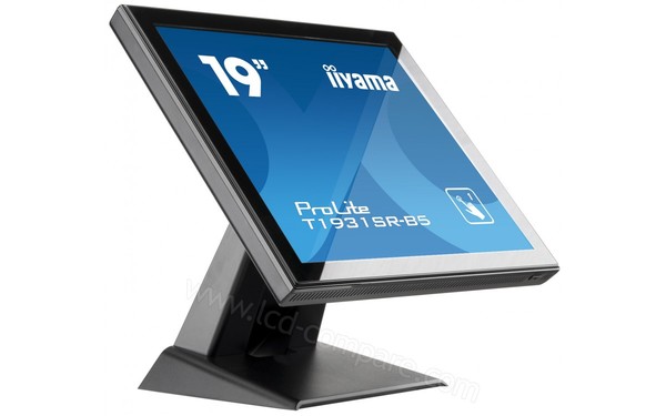 IIYAMA ProLite T1931SR-B5 - Vue 3/4 gauche en mode inclinaison