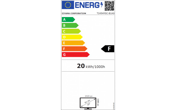 IIYAMA ProLite T2454MSC-B1AG - &Eacute;tiquette &eacute;nergie v2